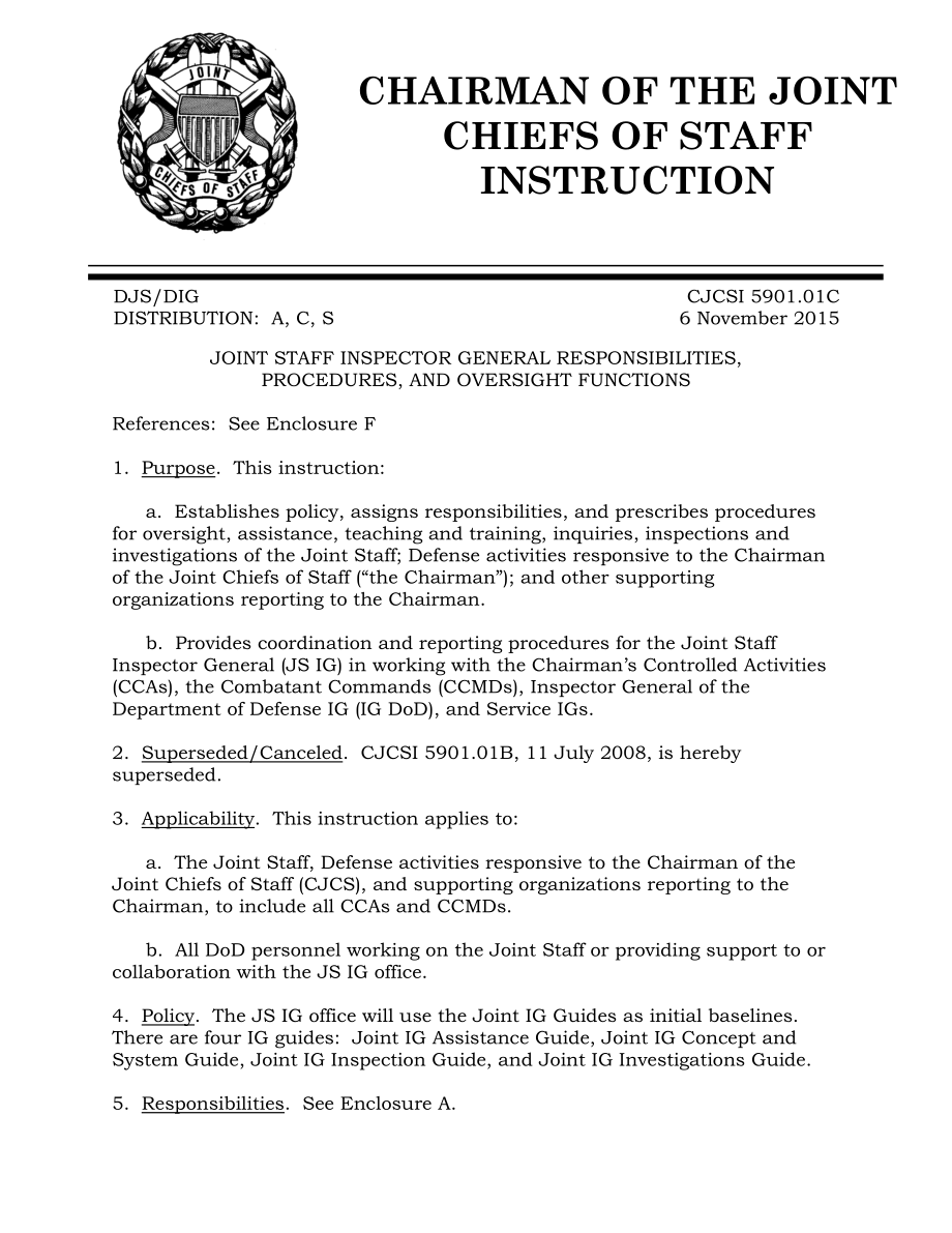 CJCSI 5901.01C 联合参谋部监察长的职责、程序和监督职能.pdf_第1页