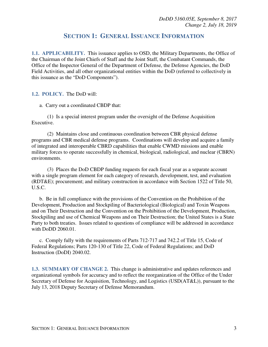 DoDD 5160.05E 与化学和生物防御计划（CBDP）相关的角色和职责.pdf_第3页