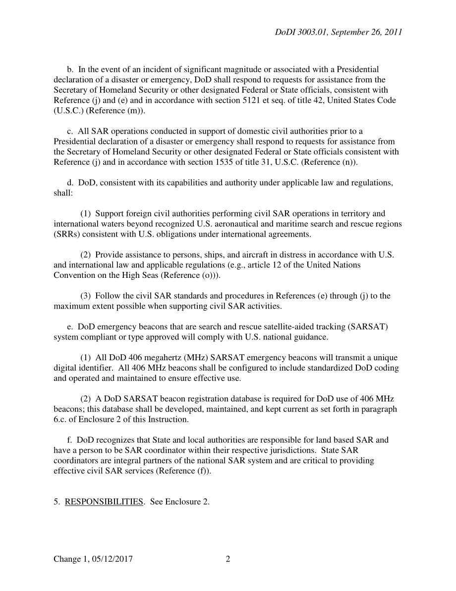 DoDI 3003.01 国防部支持民用搜索和救援（SAR）.pdf_第2页