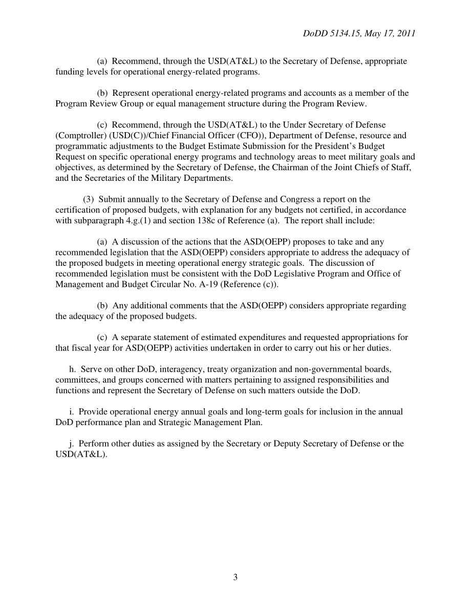 DoDD 5134.15 国防部运营能源计划和计划助理部长（ASD（OEPP））.pdf_第3页