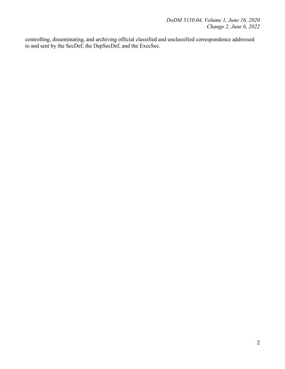 DoDM 5110.04 Volume 1 国防部书面材料手册：信函管理.pdf_第2页