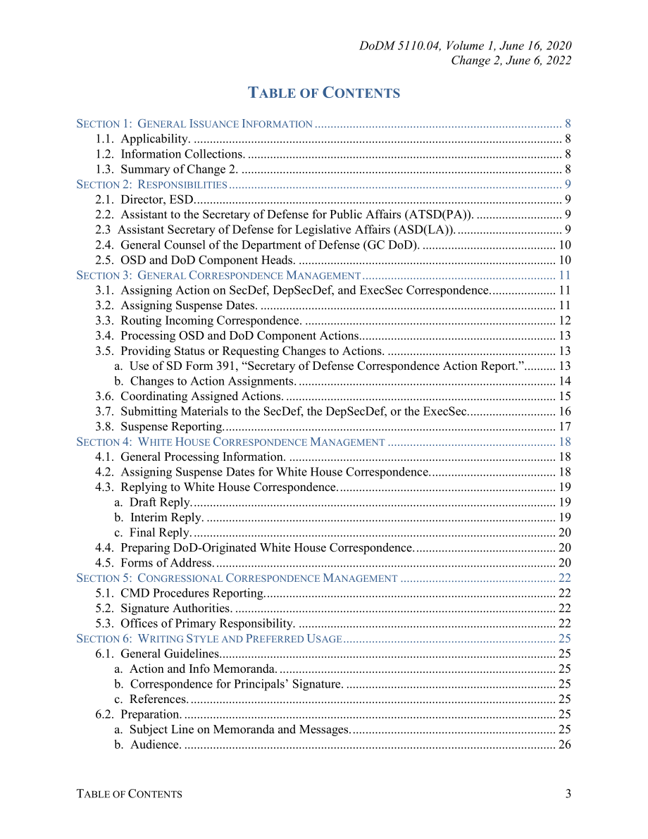 DoDM 5110.04 Volume 1 国防部书面材料手册：信函管理.pdf_第3页