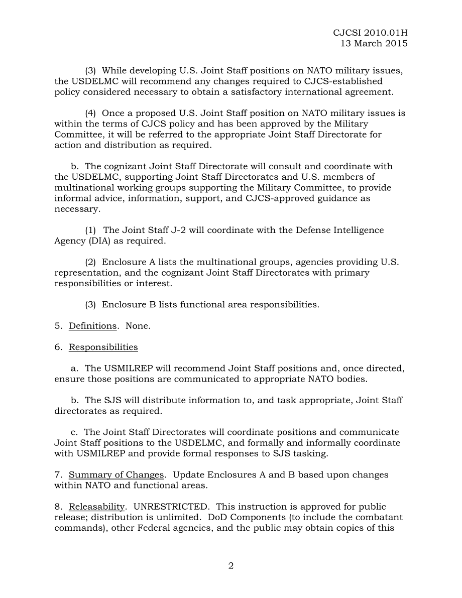 CJCSI 2010.01H 北约军事委员会处理军事事务的相关程序.pdf_第2页