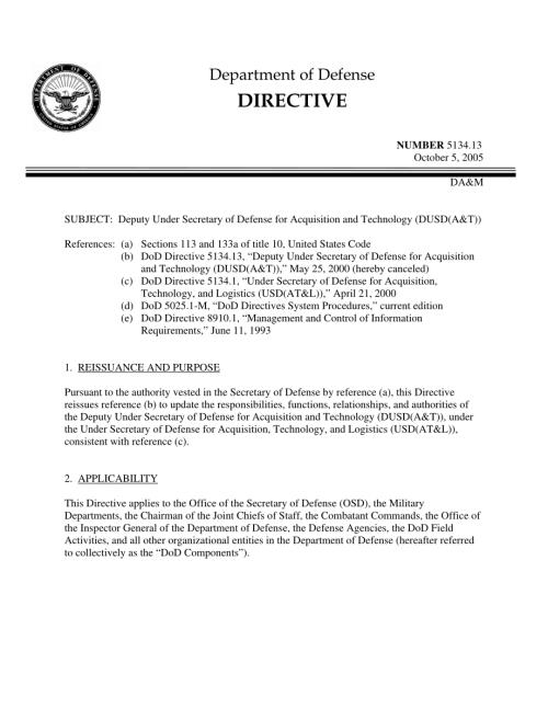 DoDD 5134.13 国防部采购和技术副部长（DUSD（A&T））.pdf