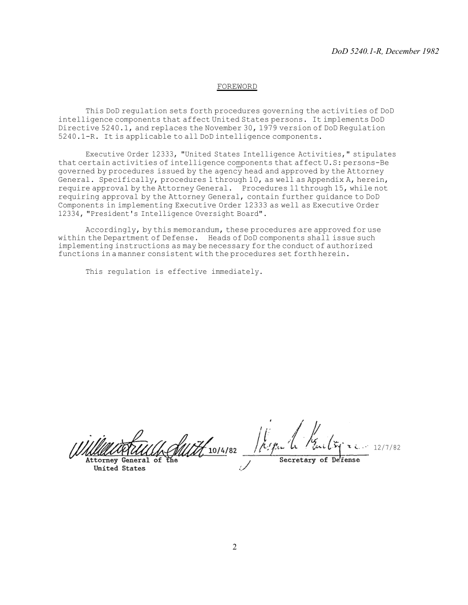 DoD 5240.1-R 管理影响美国人的国防部情报部门活动的程序.pdf_第2页
