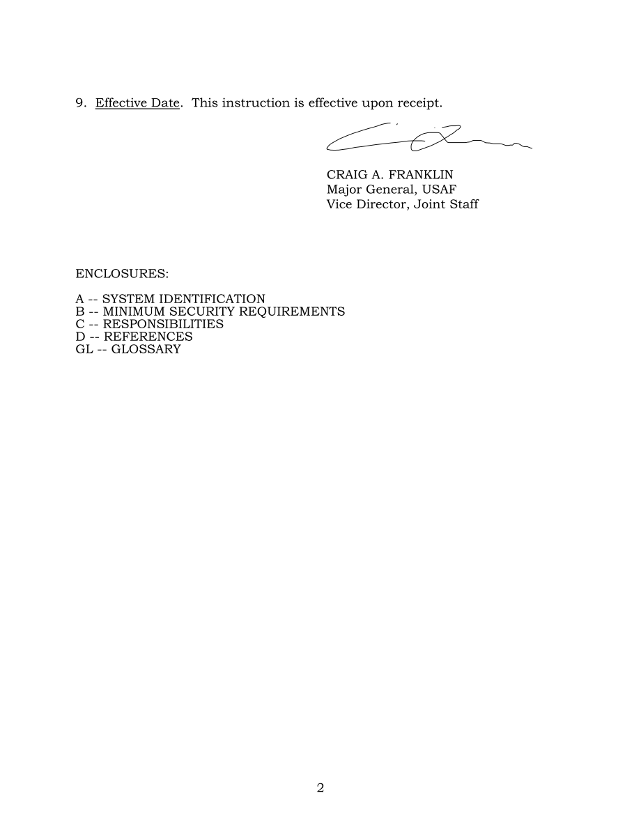 CJCSI 6731.01C 全球指挥和控制系统-联合(GCCS-J)安全政策.pdf_第2页