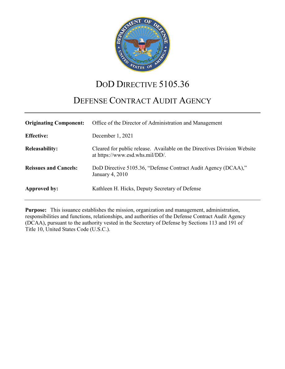 DoDD 5105.36 国防合同审计署.pdf_第1页