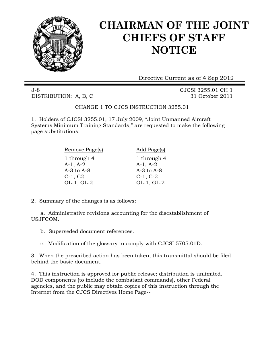 CJCSI 3255.01  联合无人机系统最低训练标准.pdf_第3页