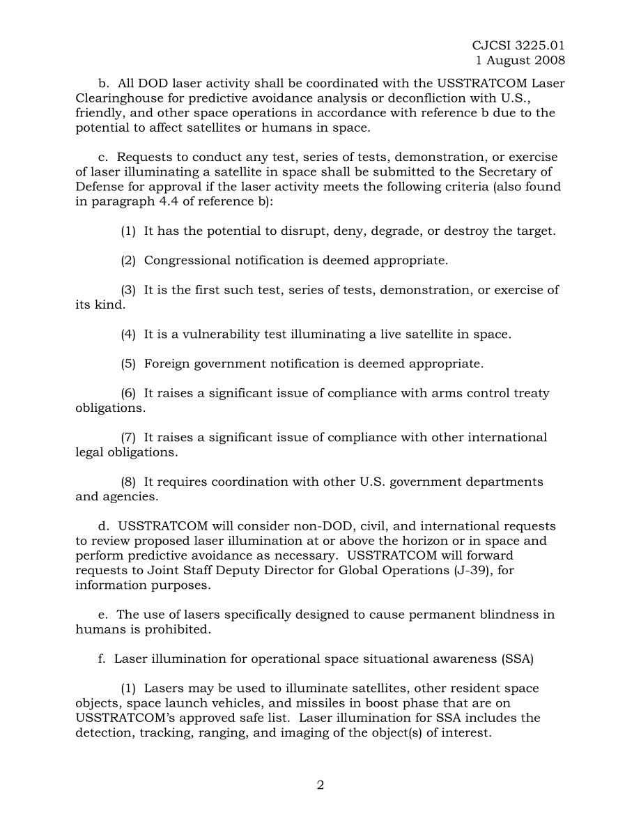 CJCSI 3225.01  用激光照亮太空物体.pdf_第2页