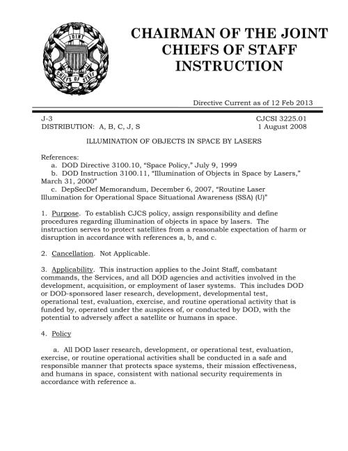 CJCSI 3225.01  用激光照亮太空物体.pdf