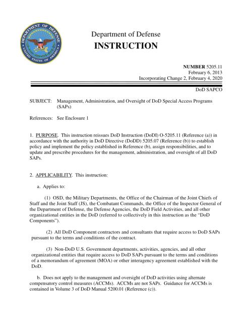 DoDI 5205.11 国防部特殊访问计划（SAP）的管理、行政和监督.pdf