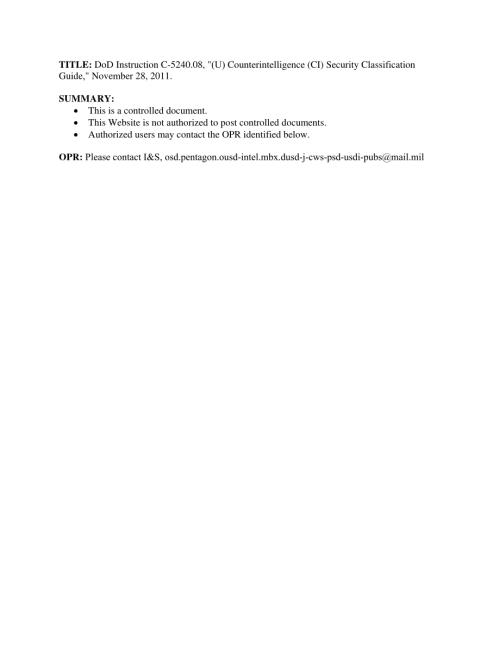 DoDI C-5240.08 反间谍（CI）安全分类指南（U）.pdf