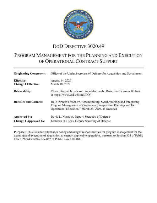DoDD 3020.49 运营合同支持计划和执行的计划管理.pdf