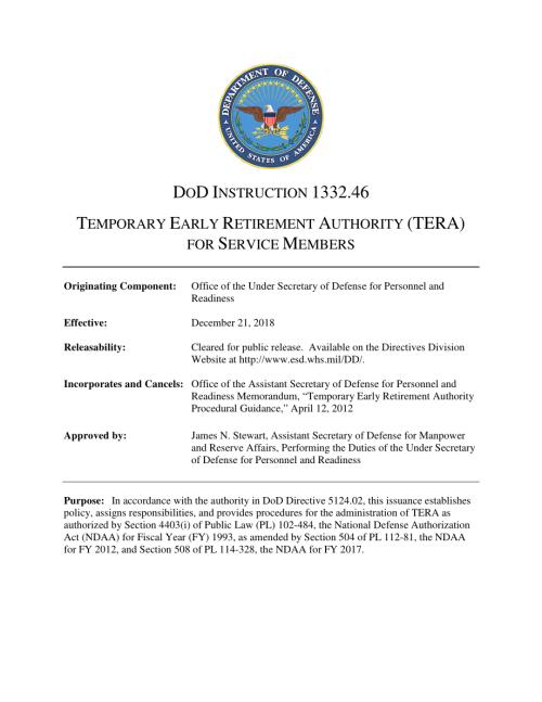 DoDI 1332.46 军人临时提前退休管理局（TERA）.pdf