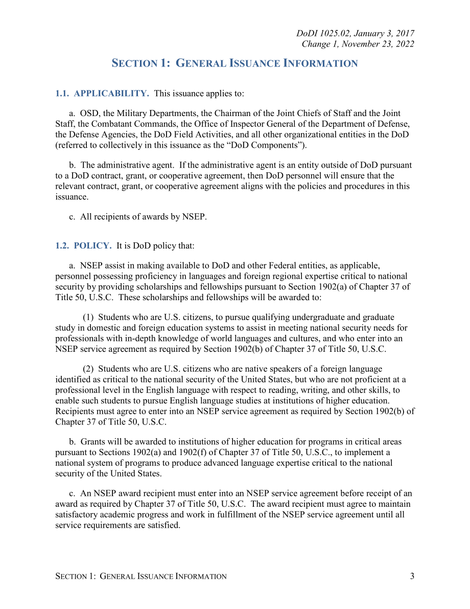 DoDI 1025.02 国家安全教育计划（NSEP）和NSEP服务协议.pdf_第3页