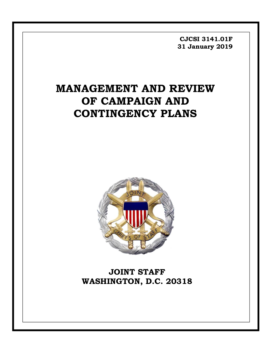 CJCSI 3141.01F 战役计划和应急计划的管理和审查.pdf_第1页
