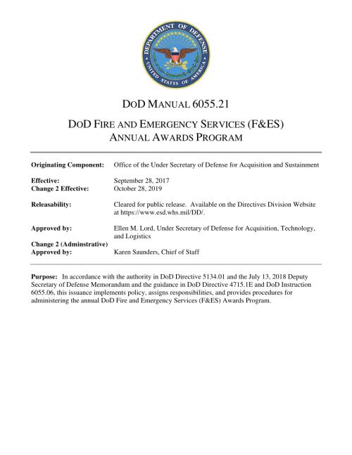 DoDM 6055.21 美国国防部消防和紧急服务（F&ES）年度奖项计划.pdf