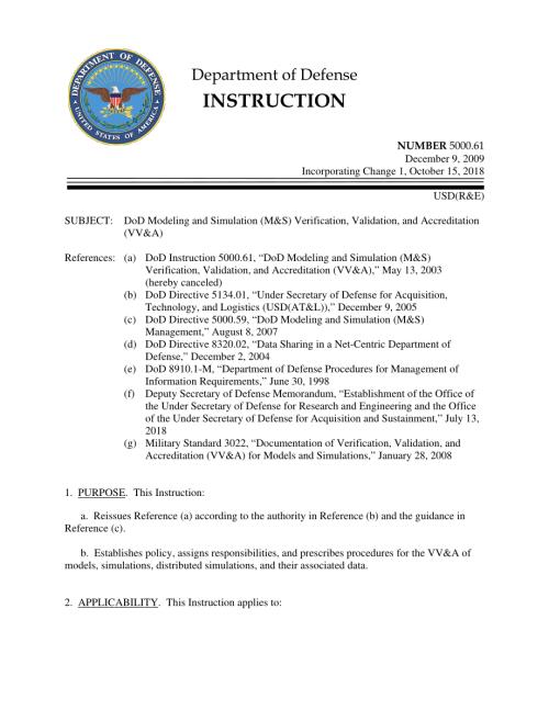 DoDI 5000.61 国防部建模和仿真（M&S）验证、验证和认证（VV&A）.pdf
