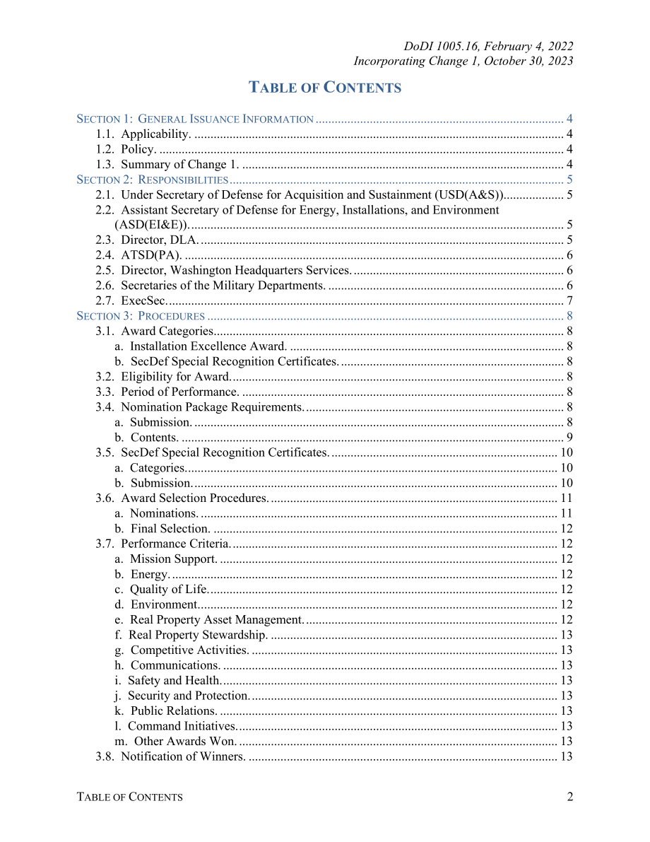 DoDI 1005.16 总司令年度安装卓越奖.pdf_第2页