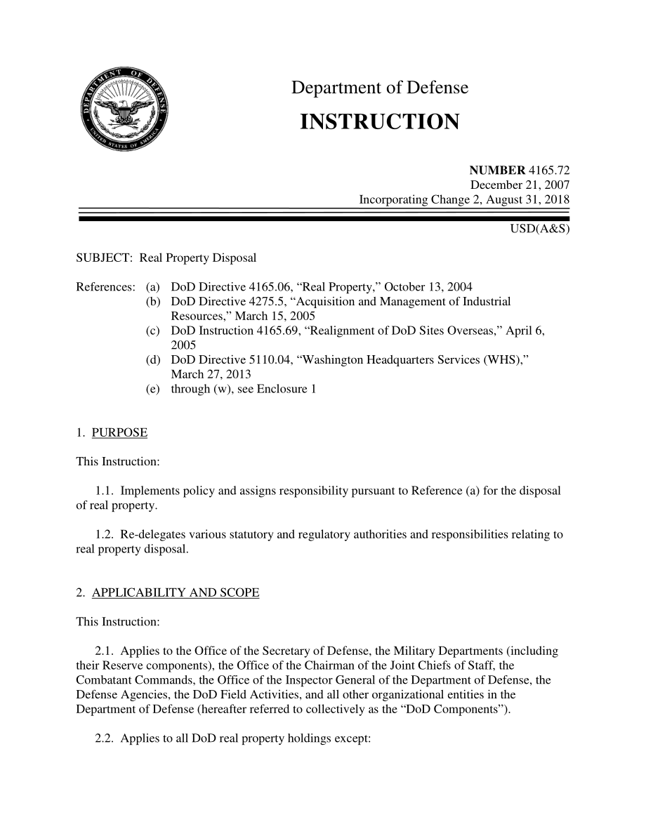 DoDI 4165.72 房地产处置.pdf_第1页