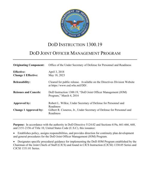 DoDI 1300.19 国防部联合军官管理计划.pdf
