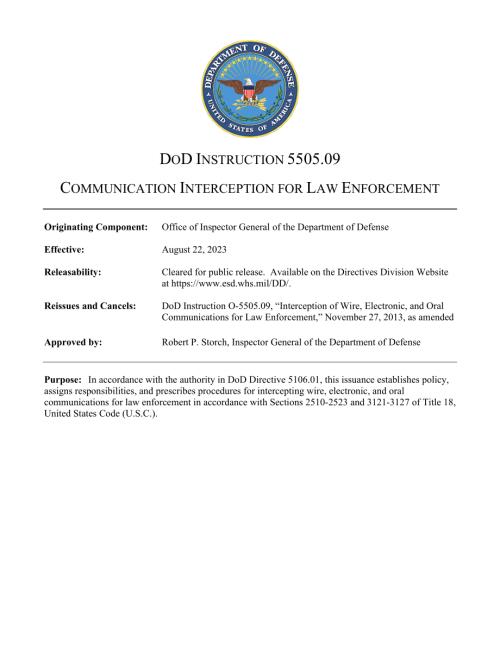 DoDI 5505.09 执法通信拦截.pdf
