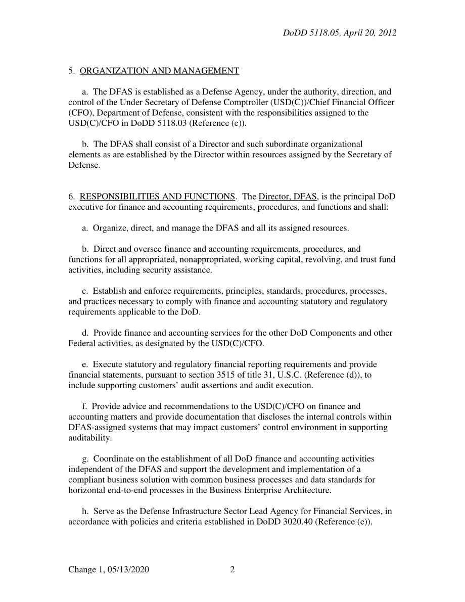 DoDD 5118.05 国防财务和会计服务（DFAS）.pdf_第2页