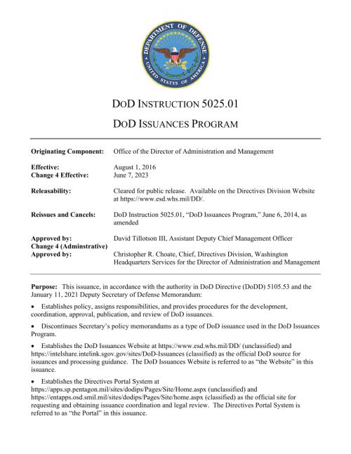 DoDI 5025.01 国防部发行计划.pdf