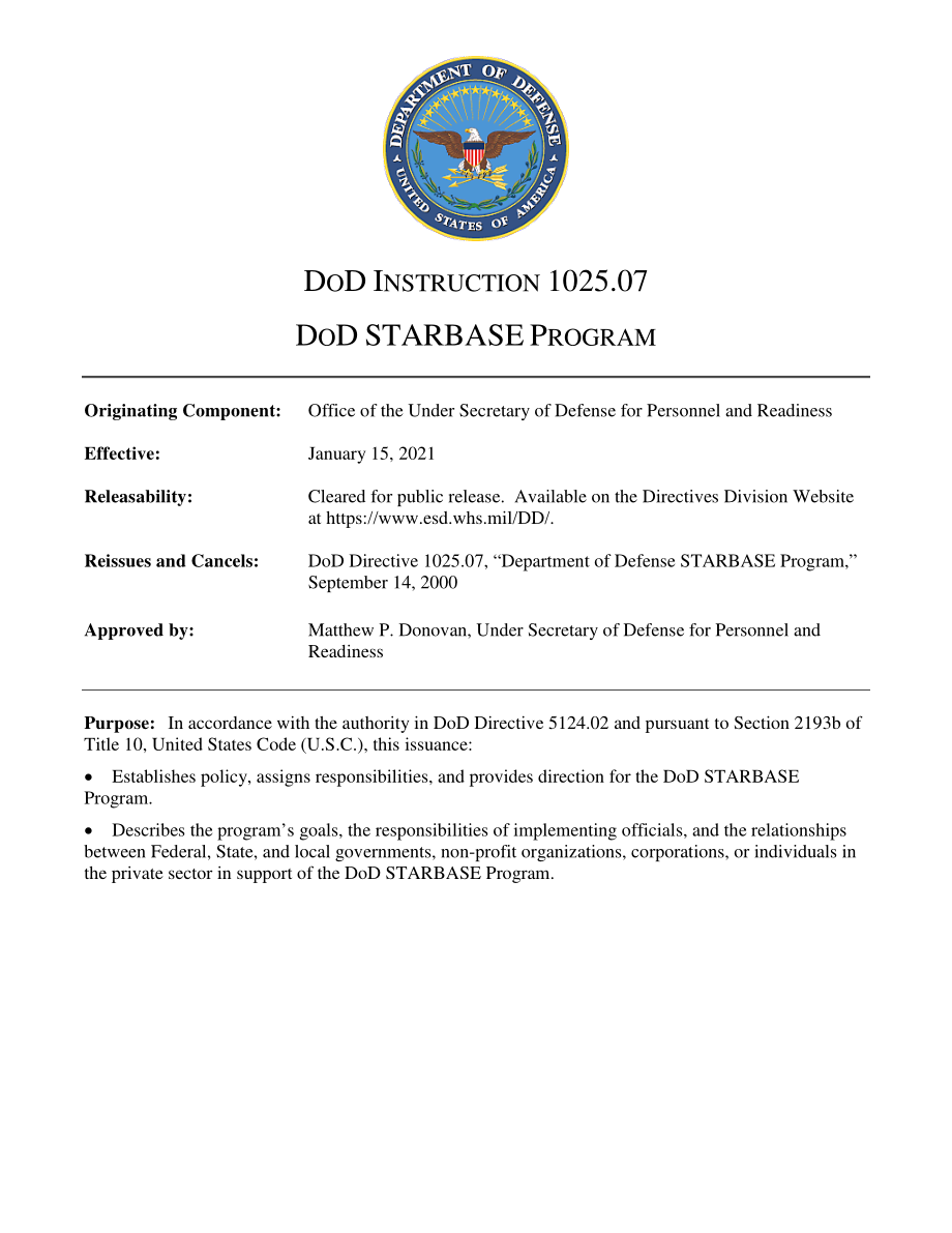 DoDI 1025.07 国防部星基计划.pdf_第1页
