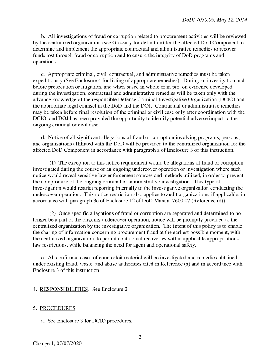 DoDI 7050.05 协调与采购活动有关的欺诈和腐败补救措施.pdf_第2页