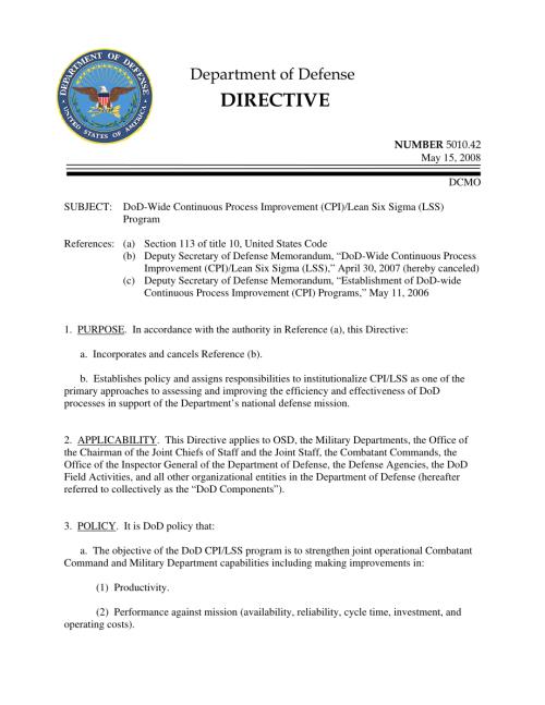 DoDD 5010.42 国防部范围内的持续流程改进（CPI）精益六西格玛（LSS）计划.pdf