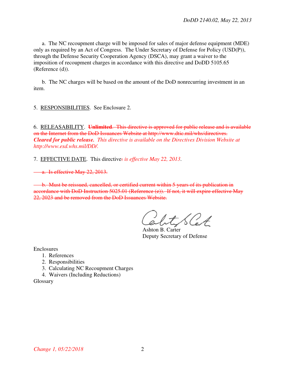 DoDD 2140.02 美国商品销售非经常性成本（NC）的回收.pdf_第2页