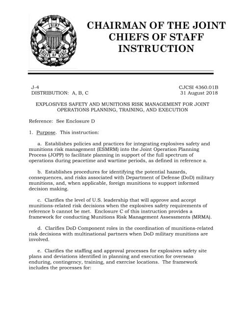 CJCSI 4360.01B 联合作战规划、训练和执行中的爆炸物安全和弹药风险管理.pdf