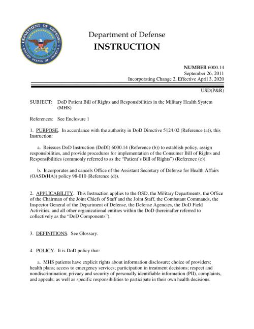 DoDI 6000.14 军事卫生系统（MHS）中的国防部患者权利和责任法案.pdf