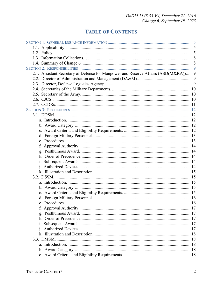 DoDM 1348.33 Volume 4 军事勋章和奖项手册：国防部联合勋章和奖项.pdf_第2页