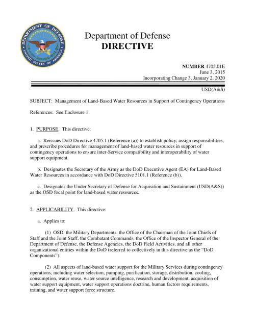 DoDD 4705.01E 支持应急行动的陆地水资源管理.pdf