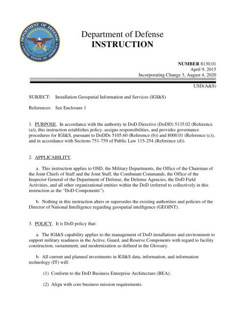 DoDI 8130.01 安装地理空间信息和服务（IGI&S）.pdf