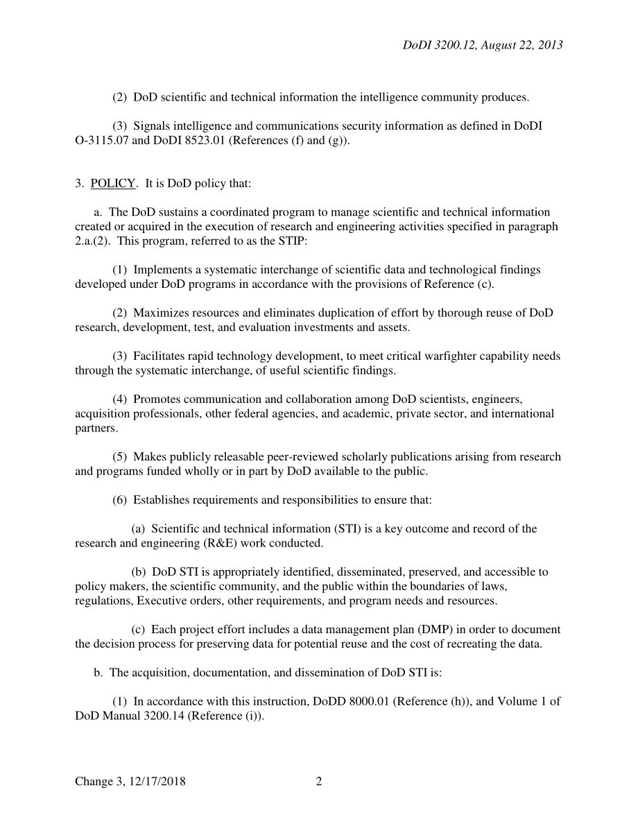 DoDI 3200.12 国防部科学技术信息计划（STIP）.pdf_第2页