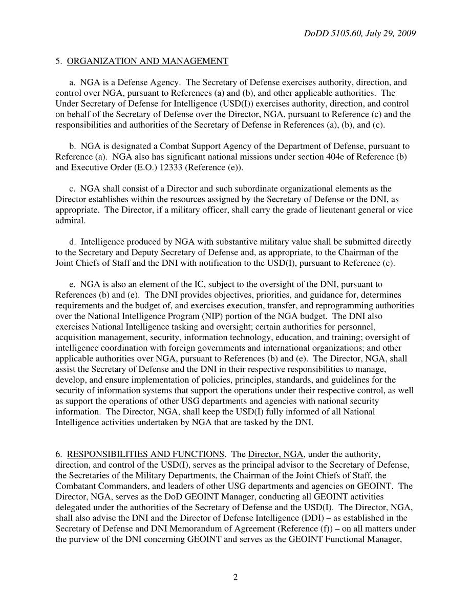 DoDD 5105.60 国家Geospatial-IntelligenceNGA.pdf_第2页