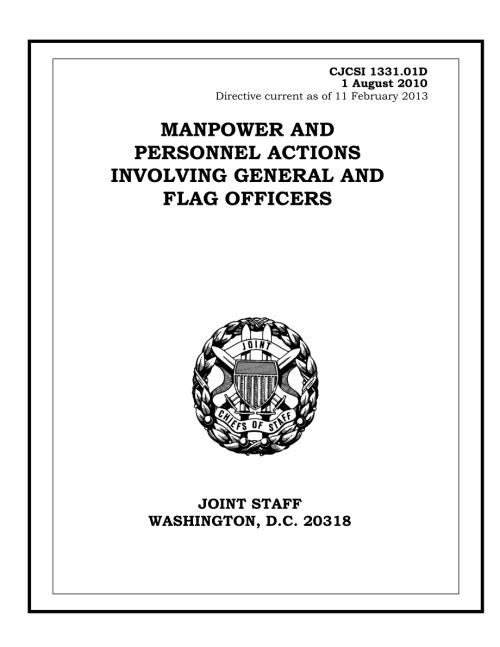 CJCSI 1331.01D 涉及将领和旗手的人力和人事行动.pdf