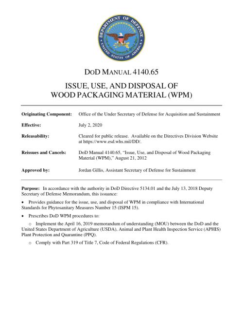 DoD 4140.65 木质包装材料（WPM）的发放、使用和处置.pdf