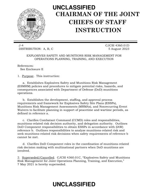CJCSI 4360.01D 爆炸物安全和弹药风险管理用于行动规划、培训和执行.pdf