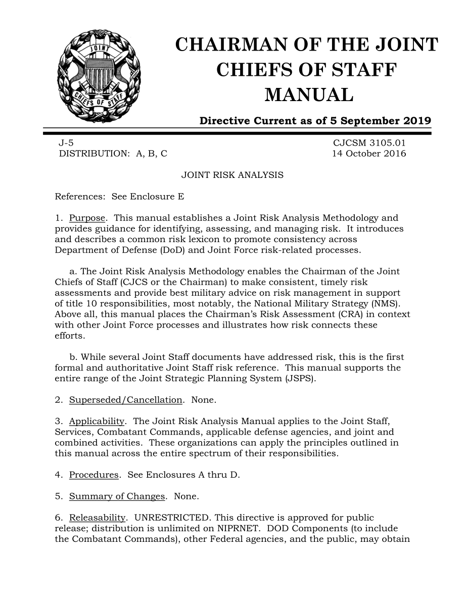 CJCSM 3105.01  联合风险分析.pdf_第1页