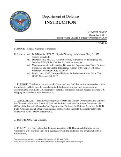 DoDI 5030.57 海员特别警告.pdf