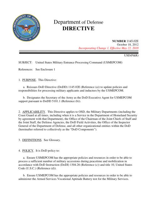 DoDD 1145.02E 美国军事入口处理司令部（USMEPCOM）.pdf