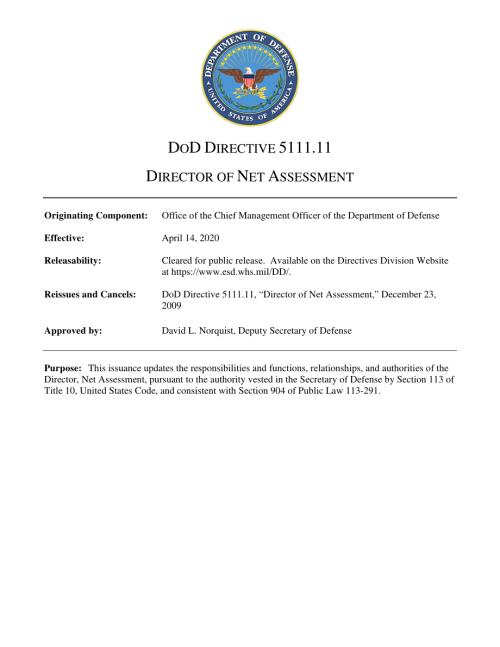 DoDD 5111.11 净评估主任.pdf