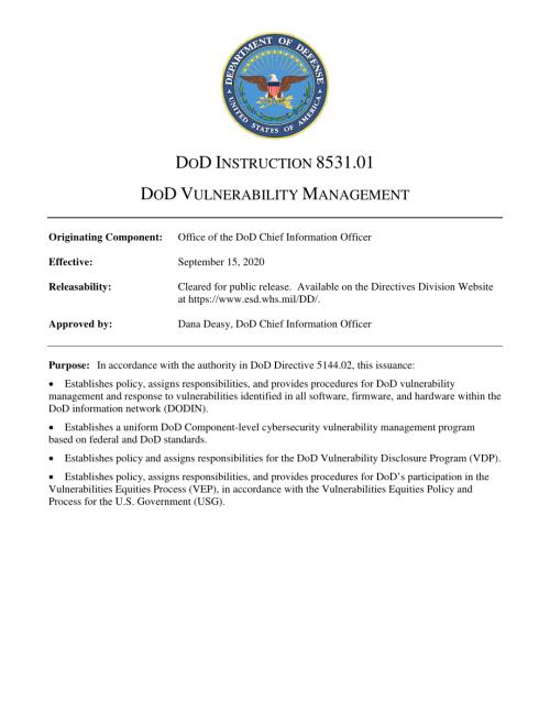 DoDI 8531.01 国防部漏洞管理.pdf