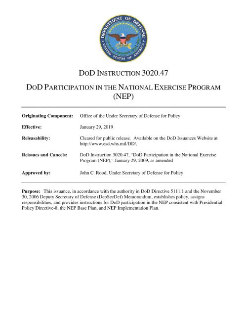 DoDI 3020.47 国防部参与国家演习计划（NEP）.pdf