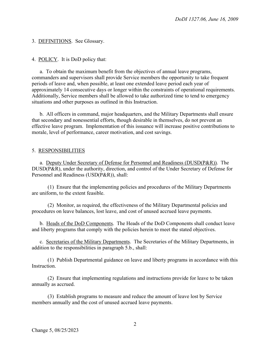 DoDI 1327.06 休假和自由政策和程序.pdf_第2页