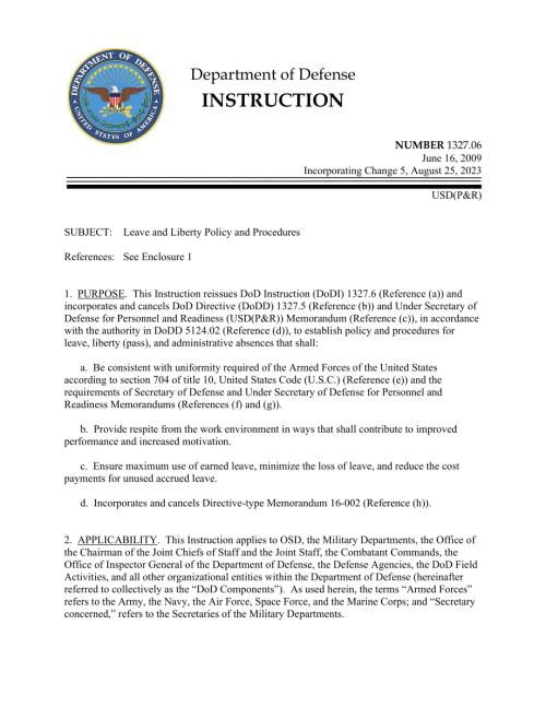 DoDI 1327.06 休假和自由政策和程序.pdf